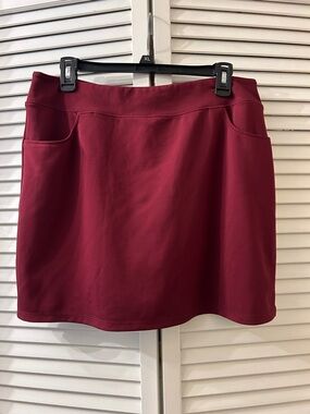 RAD Ryandrew Classic Burgundy Golf Athletic Mini Skirt with Pockets